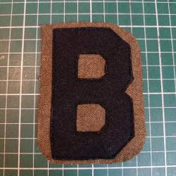 Insigne US WWI - 2&egrave;me Arm&eacute;e (Second Army) - Lettre "B" - Bel &eacute;tat