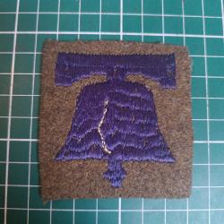 Insigne US WWI - 76&egrave;me Division d'Infanterie - "Liberty Bell" - Variante brod&eacute;e
