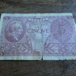 billet italie 5 lire