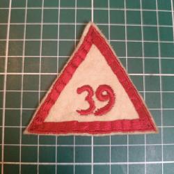 Insigne US WWI - 39&egrave;me Division d'Infanterie - Variante Num&eacute;rot&eacute;e Rare - Brod&eacute;