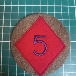 Insigne US WWI - 5&egrave;me Division d'Infanterie - "Red Diamond" - Brod&eacute;