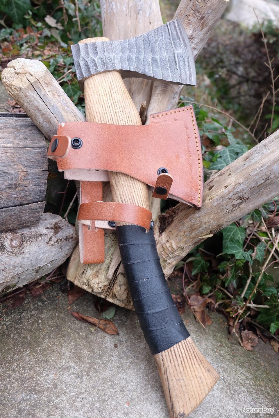 Hache viking en acier avec étui en cuir (58,5 cm
