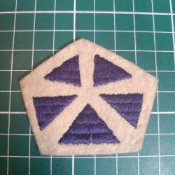 Insigne US WWI - V&egrave;me Corps d'Arm&eacute;e (5th Corps) - Variante Broderie