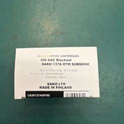 Munition sako 300aac black-out subsonique par 60 frais de port offert