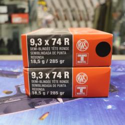 Lot 2 boites de balles RWS TMantel 18.5g/285gr 9.3X74R