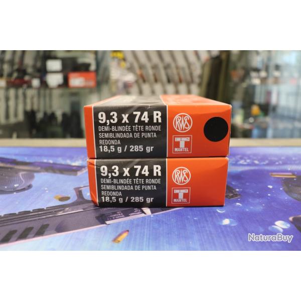 Lot 2 boites de balles RWS TMantel 18.5g/285gr 9.3X74R
