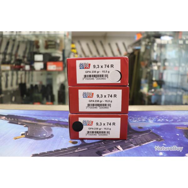 Lot 3 Boites de balle Sologne GPA 15.5g/238gr 9.3X74R