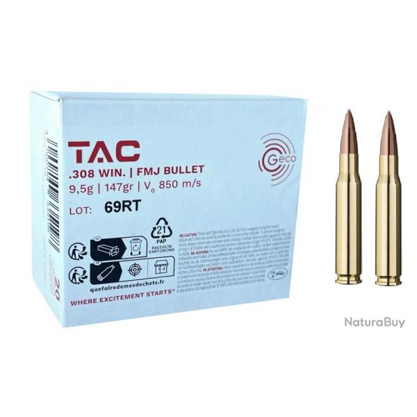 GECO cal.308 Win FMJ TAC 147 grains - 9.5 grammes x200