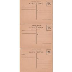 CPA - MILITARIA - Lot de 3 cartes vierges Franchise Militaire