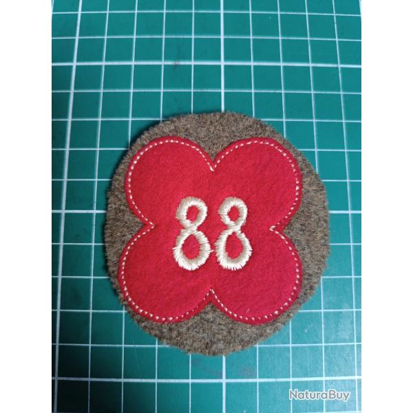 Insigne US WWI - 88th Infantry Division - Variante "Luxe" avec Chiffres Brod�s