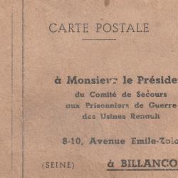 CPA - MILITARIA - Comit&eacute; de Secours aux Prisonniers de Guerre des Usines RENAULT