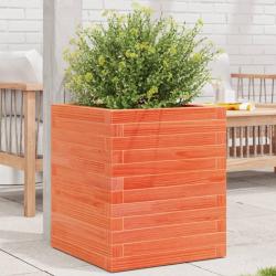 Jardini&egrave;re cire marron 40x40x46 cm bois de pin massif