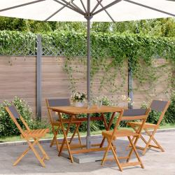 Ensemble &agrave; manger de jardin 5 pcs anthracite tissu bois massif