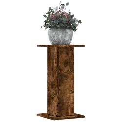 Supports pour plantes 2 pcs ch&ecirc;ne fum&eacute; bois d'ing&eacute;nierie