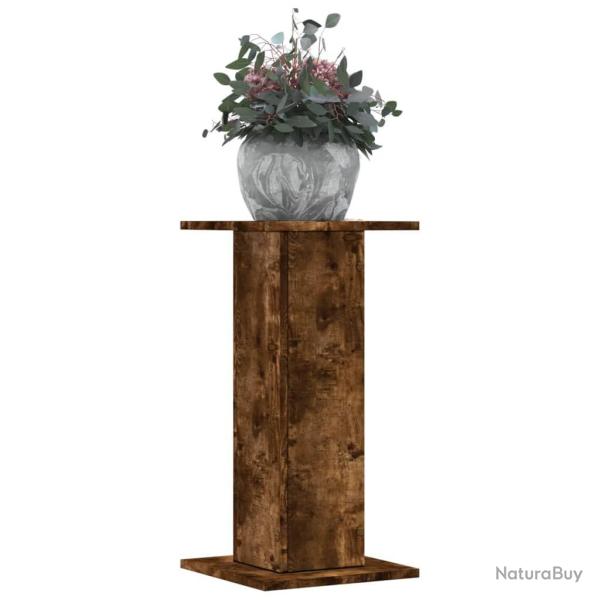 Supports pour plantes 2 pcs ch�ne fum� bois d'ing�nierie