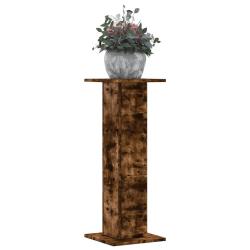 Supports pour plantes 2 pcs ch&ecirc;ne fum&eacute; bois d'ing&eacute;nierie