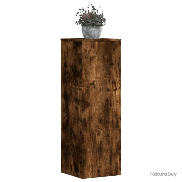 Supports pour plantes 2 pcs ch�ne fum� bois d'ing�nierie