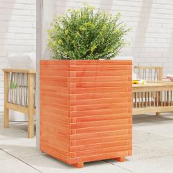 Jardini&egrave;re cire marron 50x50x72 cm bois de pin massif