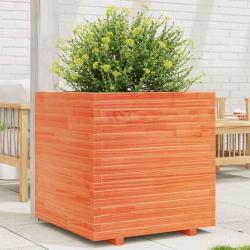 Jardini&egrave;re cire marron 70x70x72 cm bois de pin massif