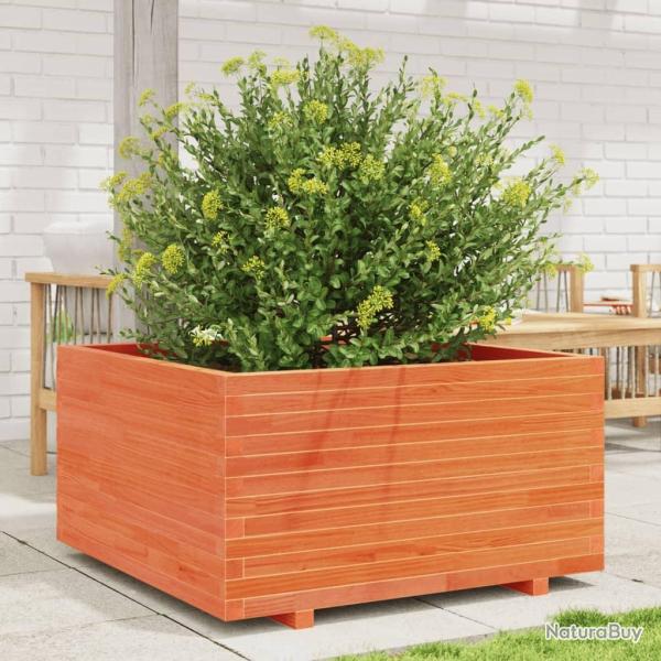 Jardini�re cire marron 90x90x49,5 cm bois de pin massif
