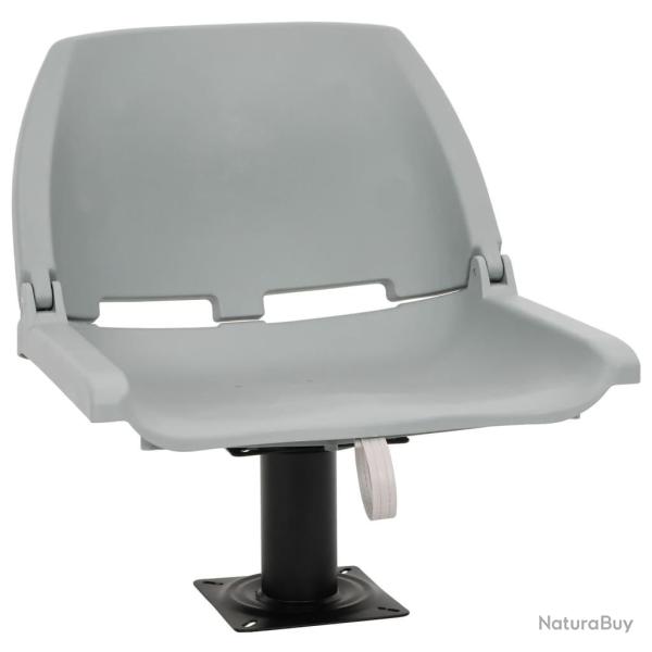 Ensemble de si�ges de bateau pliables 2 pcs sans coussin gris