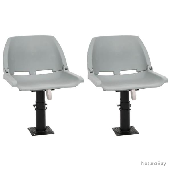 Ensemble de si�ges de bateau pliables 4 pcs sans coussin gris