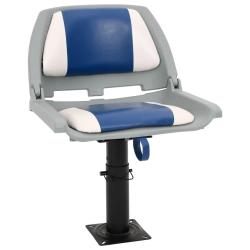 Ensemble de si&egrave;ges de bateau pliables 2 pcs bleu et blanc