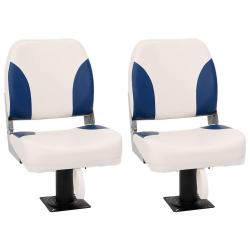 Si&egrave;ge de bateau pliable lot de 2 bleu et blanc