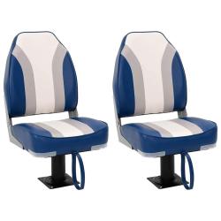 Ensemble de si&egrave;ges de bateau pliables lot de 4 dossier haut