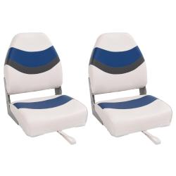 Si&egrave;ges de bateau pliables lot de 2 &agrave; dossier haut 44x38x55 cm