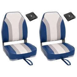 Ensemble de si&egrave;ges de bateau pliables lot de 4 dossier haut