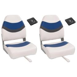 Ensemble de si&egrave;ges de bateau pliables lot de 4 dossier haut