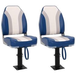 Ensemble de si&egrave;ges de bateau pliables lot de 4 dossier haut