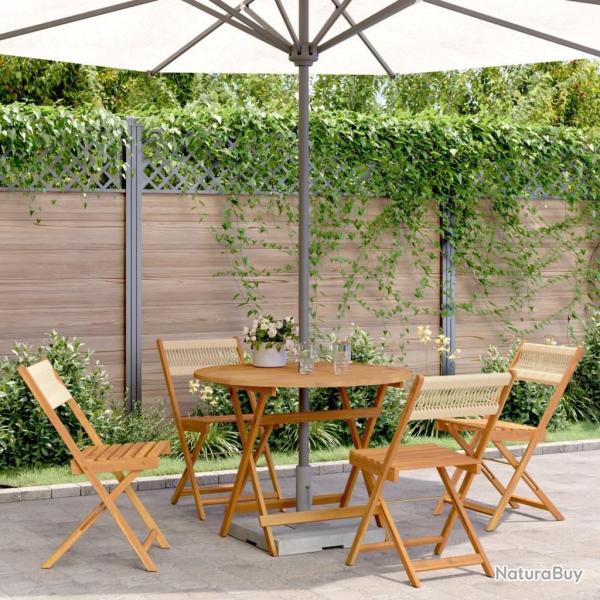 Ensemble � manger de jardin 5pcs beige polypropyl�ne et bois