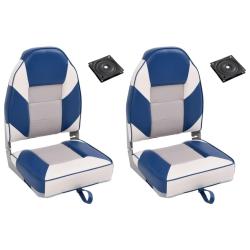 Ensemble de si&egrave;ges de bateau pliables lot de 4 dossier haut