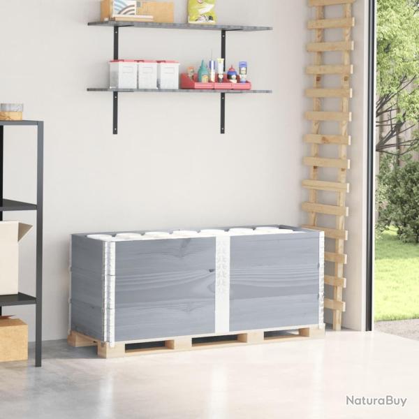 Colliers de palette 3 pcs gris 150x50 cm bois de pin solide