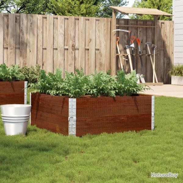 Jardini�re marron 100x100 cm bois massif de pin