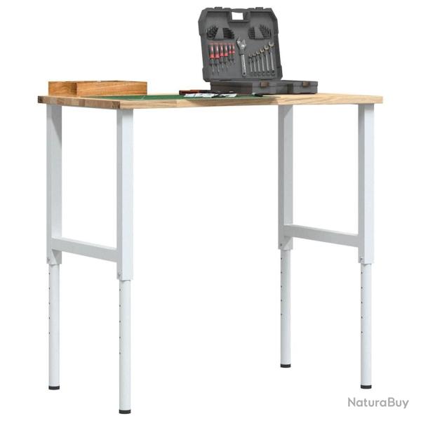 �tabli 100x60x(71,5-98) cm bois de ch�ne massif