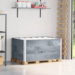 Colliers de palette 3 pcs gris 120x80 cm bois de pin solide