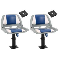 Si&egrave;ges bateau lot de 2 pi&eacute;destal hauteur r&eacute;glable pivotant 360&deg;