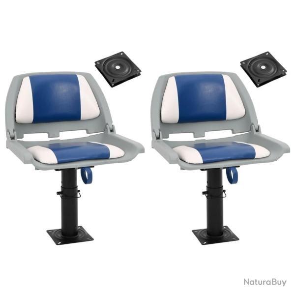 Si�ges bateau lot de 2 pi�destal hauteur r�glable pivotant 360�