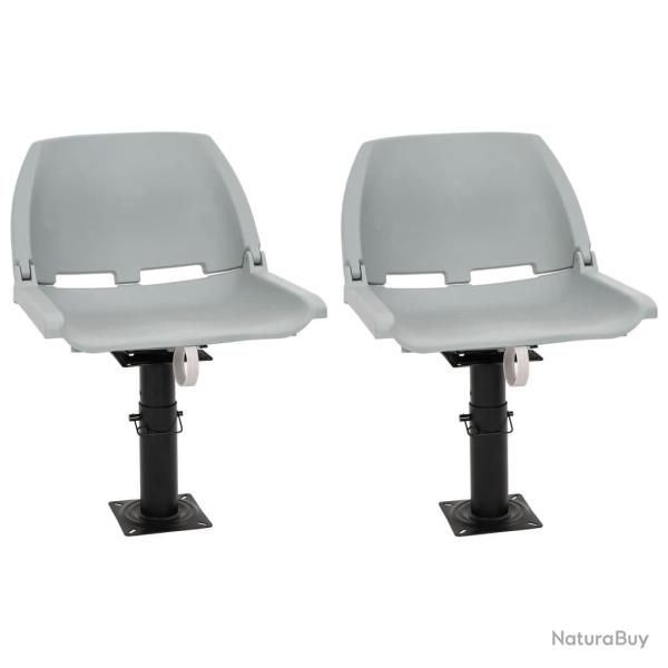 Si�ges bateau lot de 2 pi�destal hauteur r�glable pivotant 360�