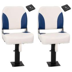 Si&egrave;ges bateau lot de 2 pi&eacute;destal hauteur r&eacute;glable pivotant 360&deg;