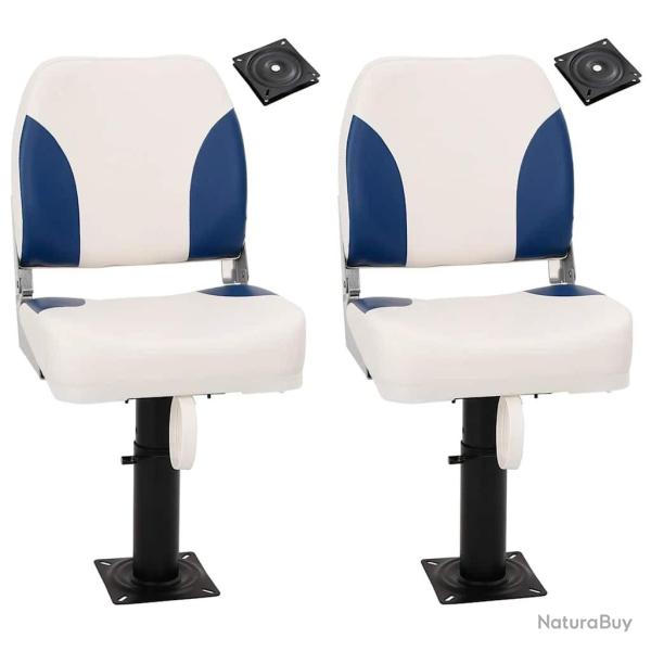 Si�ges bateau lot de 2 pi�destal hauteur r�glable pivotant 360�