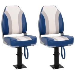 Si&egrave;ges bateau lot de 2 pi&eacute;destal hauteur r&eacute;glable pivotant 360&deg;