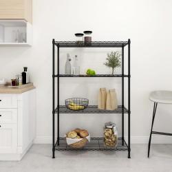 &Eacute;tag&egrave;re de rangement 4 niveaux 90x35x137 cm Noir 200 kg
