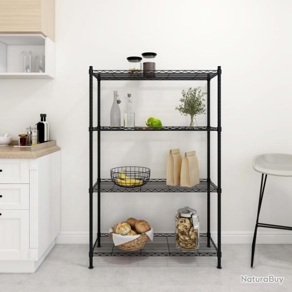 �tag�re de rangement 4 niveaux 90x35x137 cm Noir 200 kg