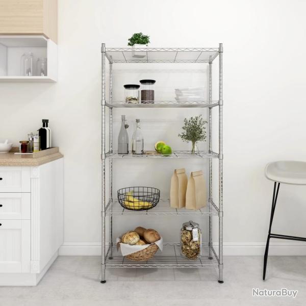 �tag�re de rangement 5 niveaux 90x35x180 cm Chrome 250 kg