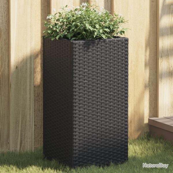 Jardini�res 2 pcs noir 30x30x60 cm r�sine tress�e