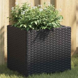 Jardini&egrave;res 2 pcs noir 36x30x32 cm r&eacute;sine tress&eacute;e